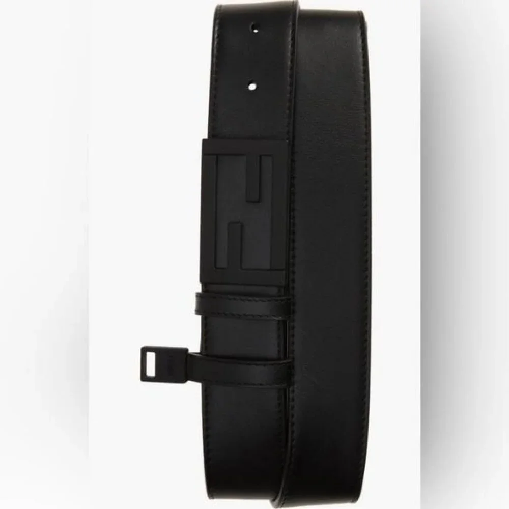 💯 - New Authentic Fendi Baguette FF Logo Buckle Leather Belt